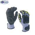 NMsafety  oil field black nitrile sandy cut resistant and impact work glove CE EN388 4544EP